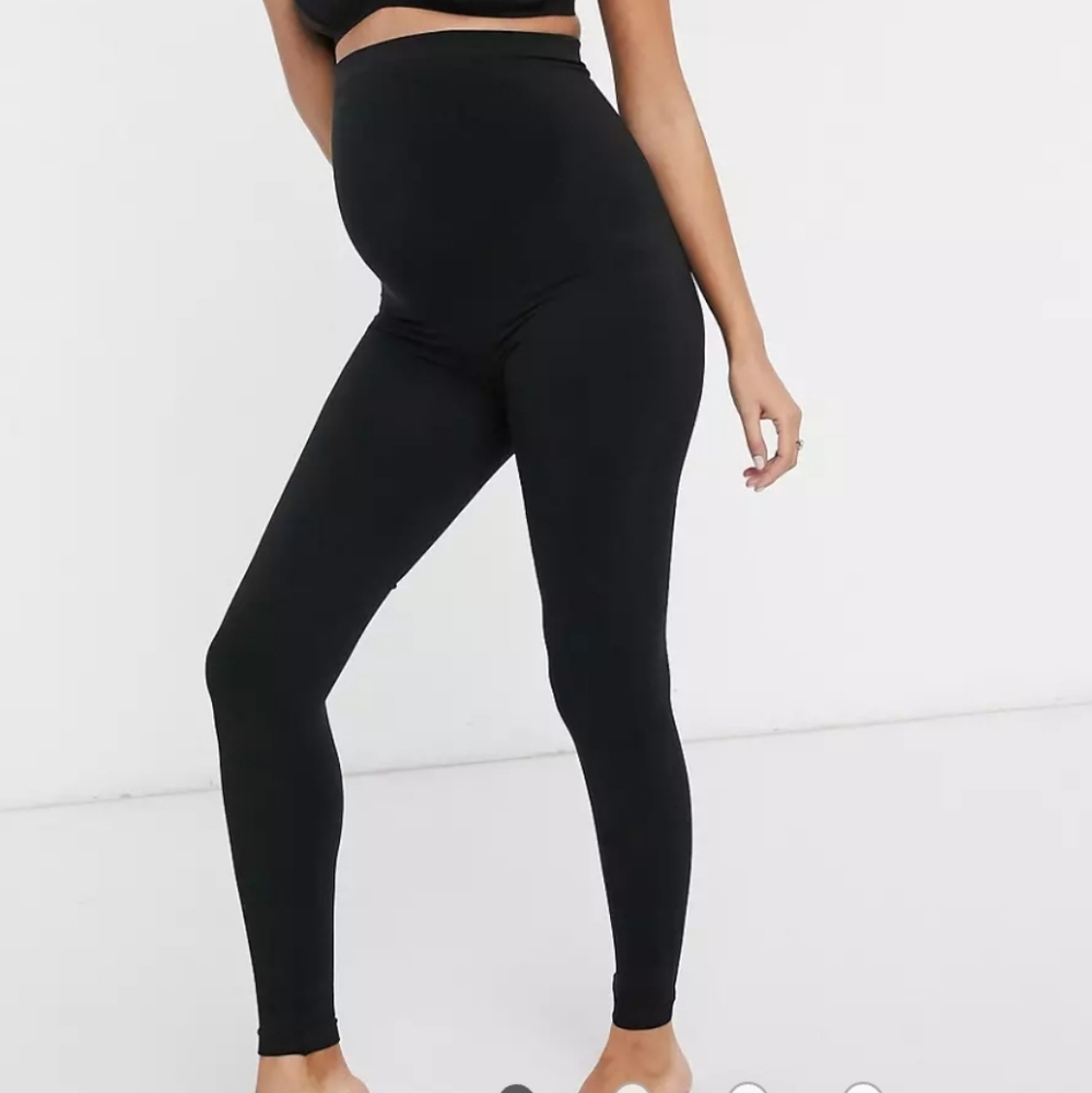 SPANX Mama look at me now maternity black leggings size M